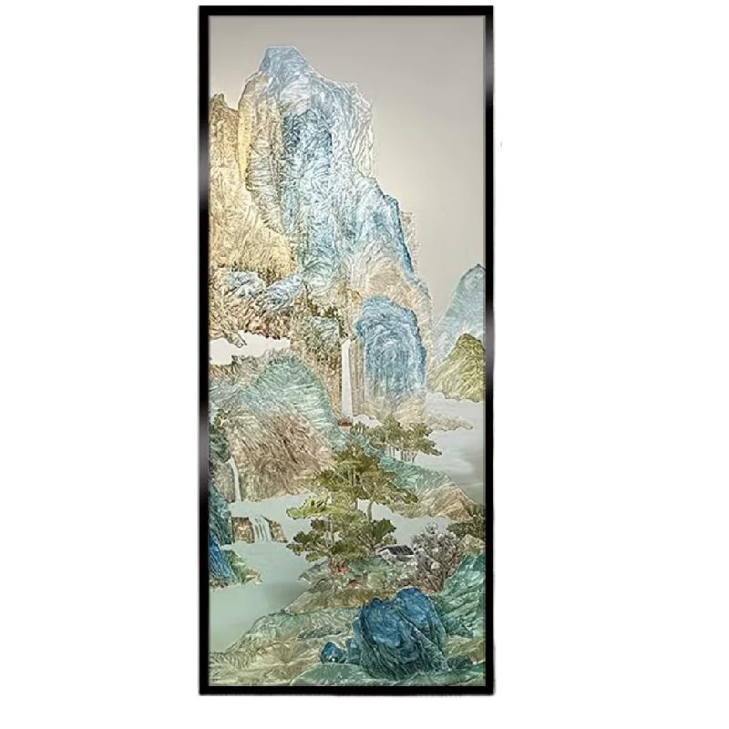 现代轻奢花卉珐琅彩隔断画定制画