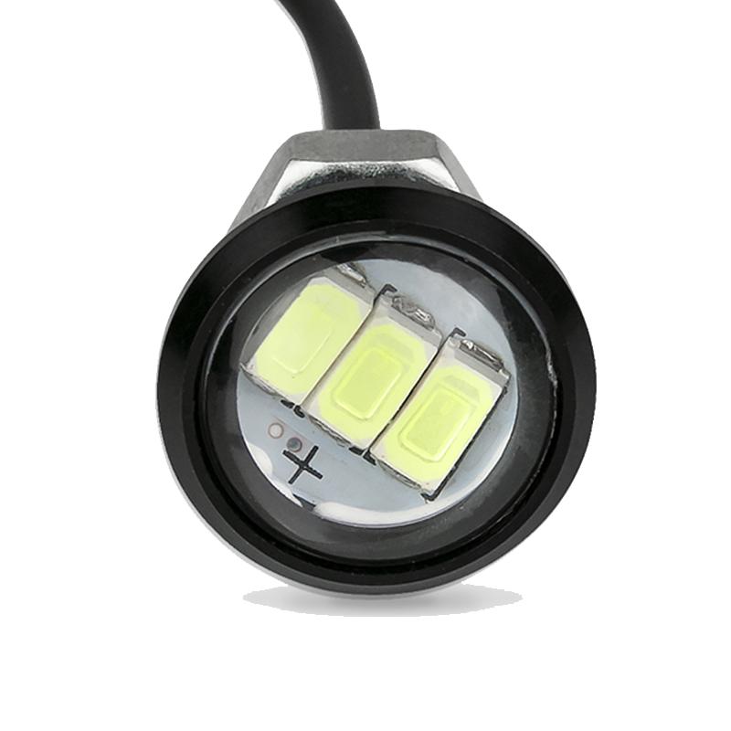 汽車改裝12V大功率led鷹眼燈超亮日行燈24V貨車超薄防水倒車燈泡