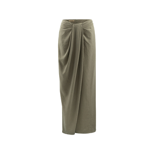 AUTI SEMINARIO 设计师 26春夏新款 绿色条纹打褶长裤 SOLSOL