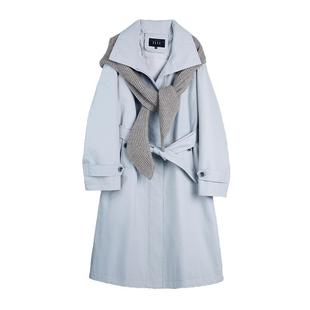 【自营】【雾蓝都市】ELLE90白鸭绒羽绒服女2025冬款针织披肩外套