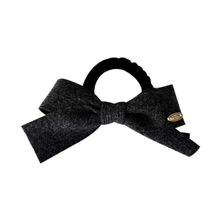 冬日典藏!复古针织蝴蝶结发圈新款气质低丸子头半扎发高弹力发饰