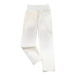 白色直筒长裤女2025新款夏季今年流行爆款西装裤显瘦薄软牛仔裤子