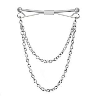 男士衬衫领夹链条流苏一字领针时尚复古领角夹领扣领棒夹子领带扣