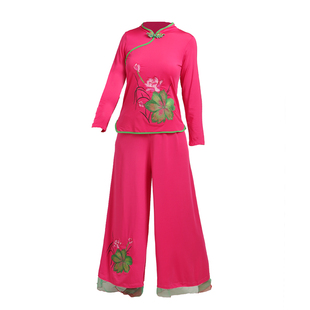 广场舞秧歌服演出服女成人2026新款中老年民族舞扇子舞蹈服装套装