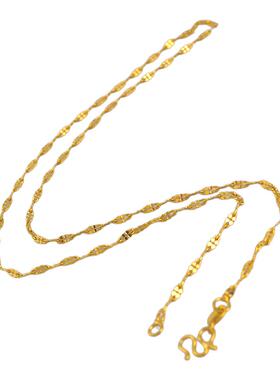 2025年新款超闪镀24K金色嘴唇项链女ins叠戴百搭时髦仿黄金锁骨链