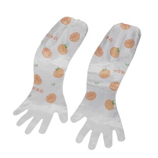 一次性家务手套印花加长束口长袖洗碗厨房耐用防护长臂洗衣防水