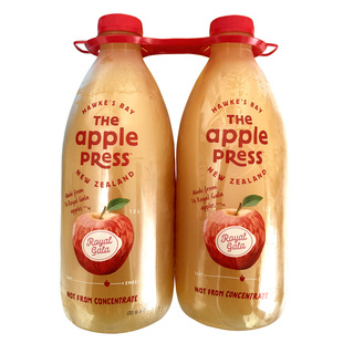 新西兰进口原榨果汁NFC非浓缩还原纯苹果汁1.5L*2瓶低温锁鲜果汁