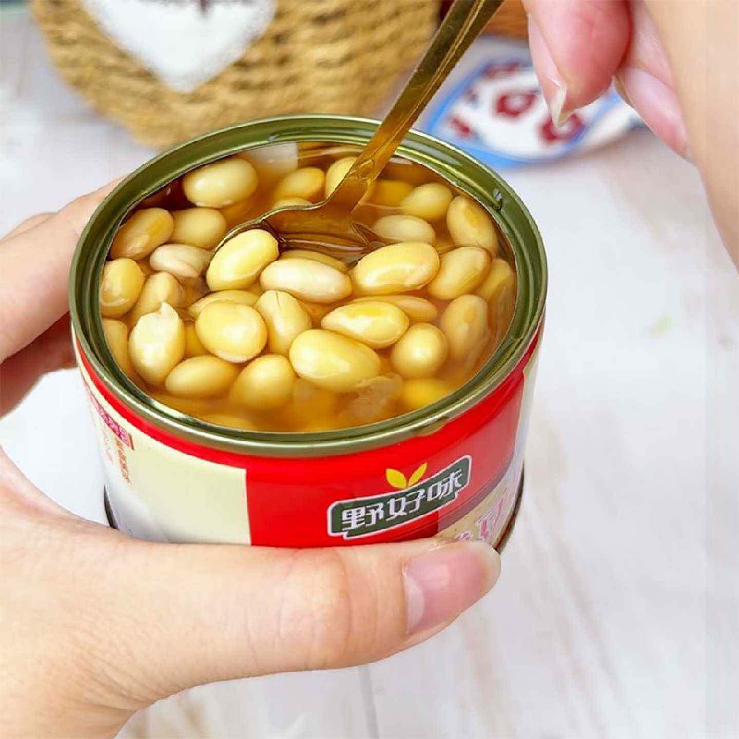野好味香焖茄汁黄豆罐头185g熟食开盖即食下饭菜成品菜罐装黄豆