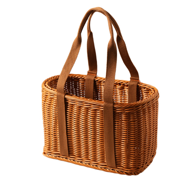 舍里高颜值仿藤编手提篮