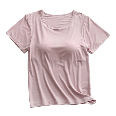 带胸垫莫代尔宽松短袖家居服上衣