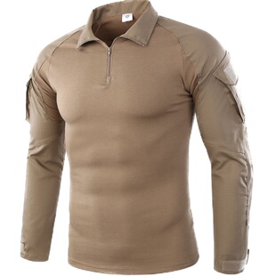 Khaki卡其色蛙皮GEN2蛙服  国产面料战术服 军迷户外弹性长袖T恤