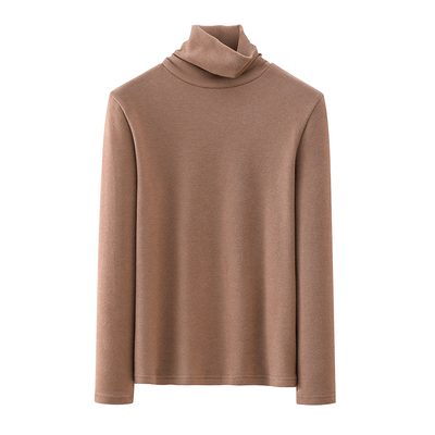 高领德绒打底衫女秋冬季加绒加厚