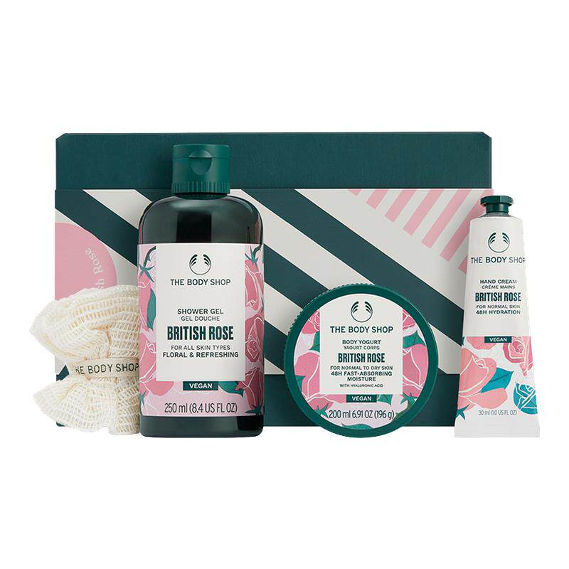 【送礼臻选】The body shop/美体小铺英伦玫瑰身体护理套装滋润