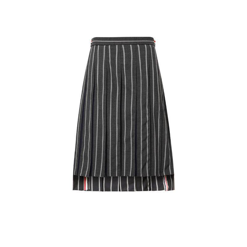 条纹百褶裙半身裙ThomBrowne