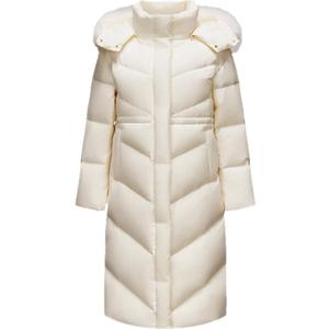 鹅绒|森马羽绒服女长款可脱卸狐狸毛毛领连帽2025冬防水发热冬装