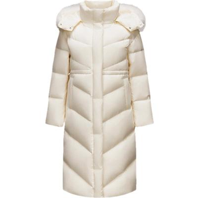 森马防水发热鹅绒长款羽绒服女