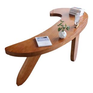 北欧全实木电脑台式桌家用办公桌现代老板桌美式简约创意弧形书桌