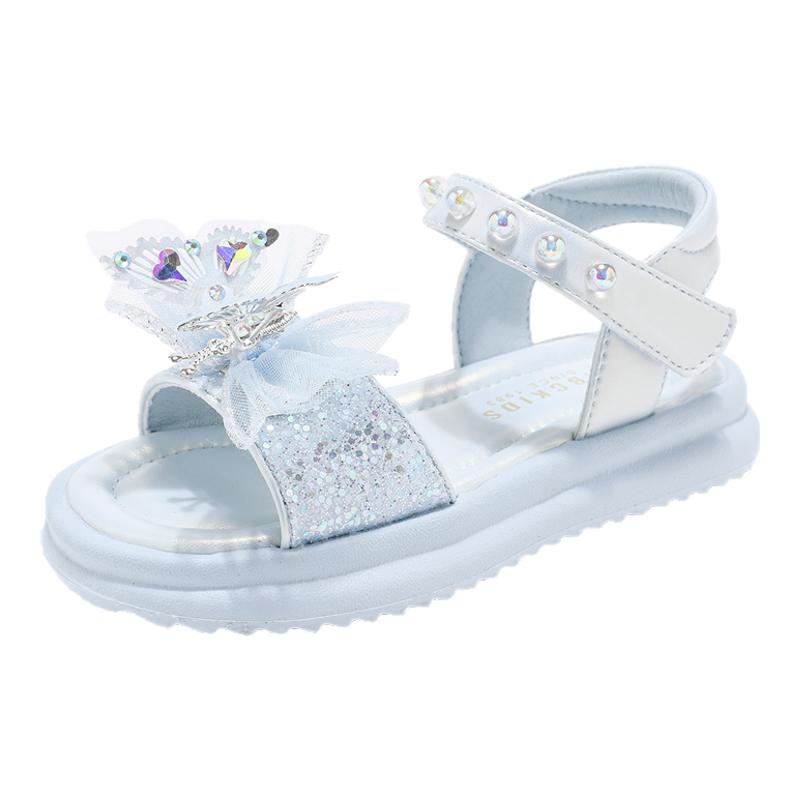 abckids女童露趾凉鞋流行蝴蝶结