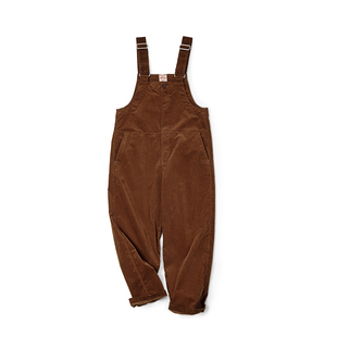 马登工装美式复古灯芯绒背带裤阿美咔叽宽松直筒吊带连体裤男春