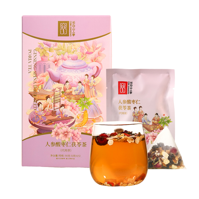 長白山人參酸棗仁百合/黃精杜仲雄花/決明子菊花/五指毛桃茯苓茶