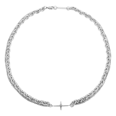 锁骨链钛钢男小众十字架双层项链