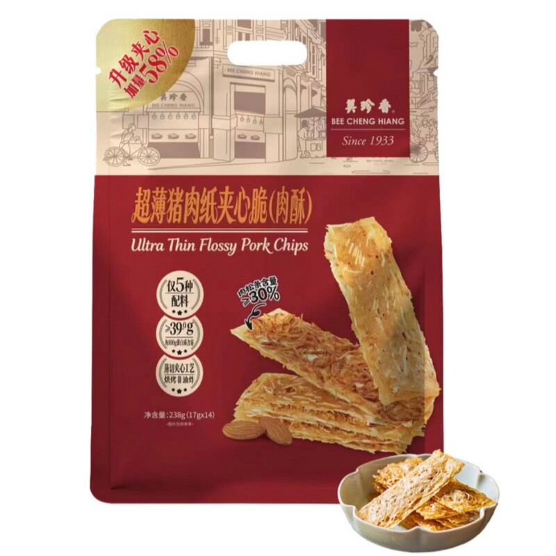 山姆美珍香超薄猪肉纸夹心脆238g