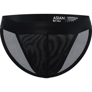 Asianbum网纱低腰半透性感弹力修身U凸高叉三角内裤