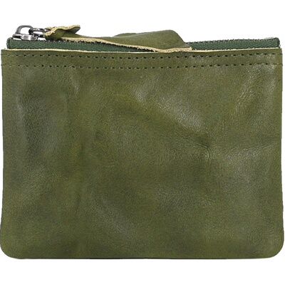 真皮头层牛皮零钱袋皱褶迷你包