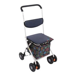 埃立娇老年购物车老人手推车买菜代步助行车便携式四轮车可坐折叠