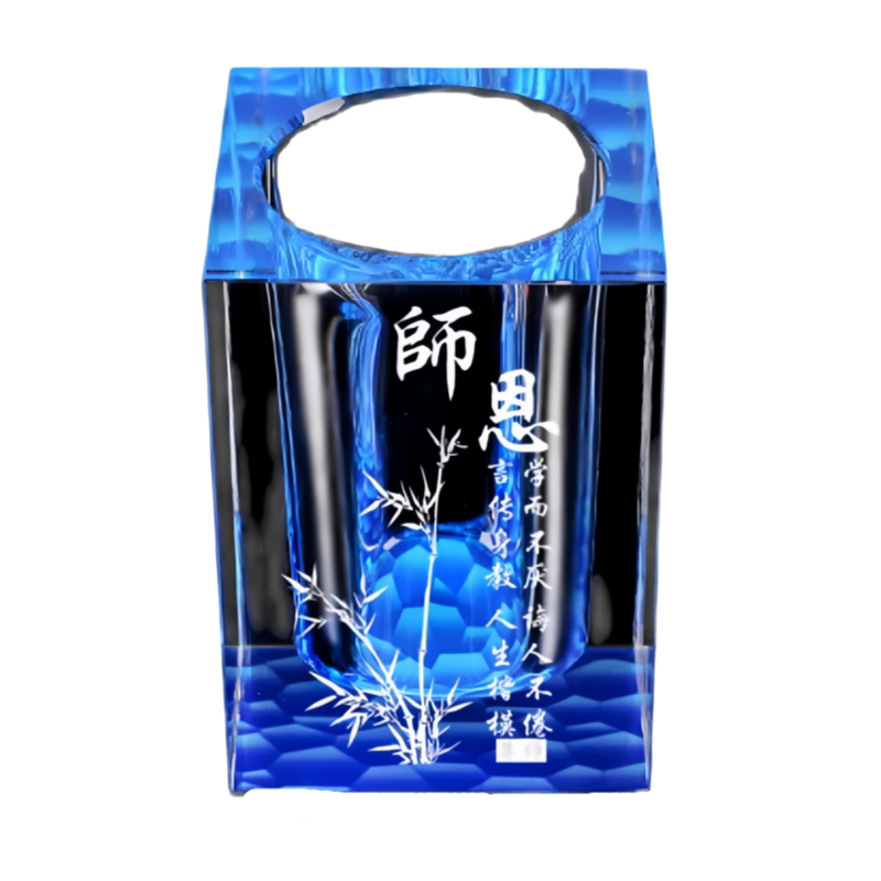 送老师礼物水晶笔筒摆件定制实用