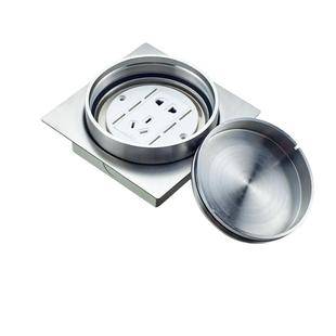 东特 圆形全铜隐藏螺旋式嵌大理石室户外地插防水304不锈钢地板插