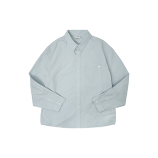 AWT25AW 长绒棉材质基础简约通勤舒适宽松纯色长袖小尖领衬衫男女