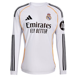 SFS阿迪达斯Adidas 25/26皇马主场球迷版球衣长袖足球服男JN8884