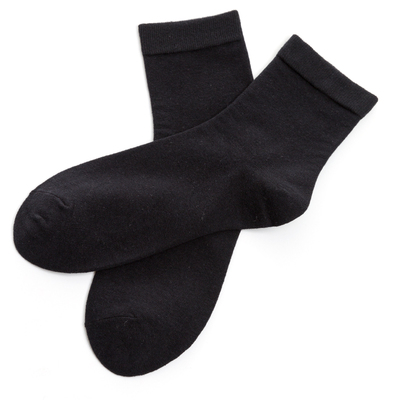 袜子女中筒袜女士黑色棉袜