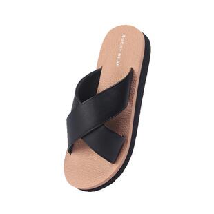 2026厚底皮拖鞋女夏外穿交叉带拖鞋凉拖鞋柔软舒适橡胶EVA