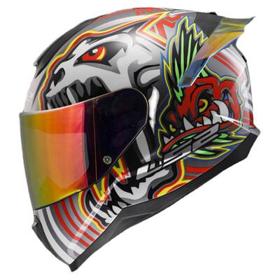 ls2摩托车头盔赠蓝牙镜片尾翼