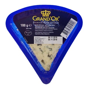 蓝波芝士丹麦蓝纹奶酪青纹Danish Blue Cheese三角涂抹即食臭奶酪