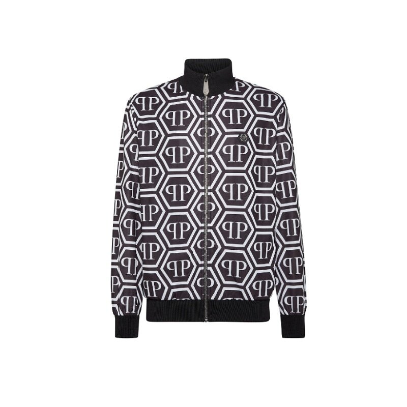 PHILIPP PLEIN 男士PP六边形拉链慢跑夹克运动服外套秋冬