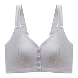 染岸前扣式妈妈内衣中老年妇女专用文胸秋冬大码前开扣背心式胸罩