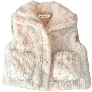 儿童皮草马甲男童女童宝宝坎肩仿獭兔绒毛毛衣洋气秋冬季新款童装