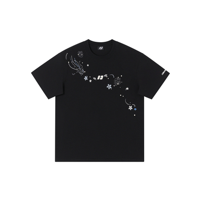 FORNINES海星刺绣7A抗菌短袖T恤男女纯棉休闲半袖情侣装体恤上衣