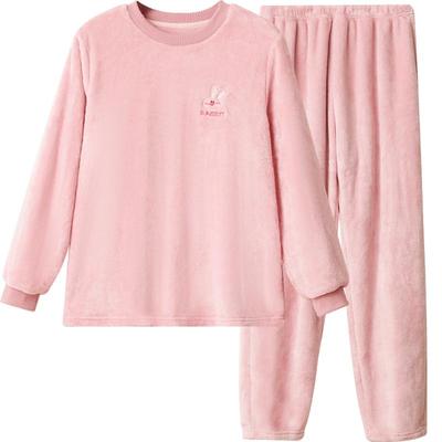 红豆红豆珊瑚绒加厚加绒睡衣套装