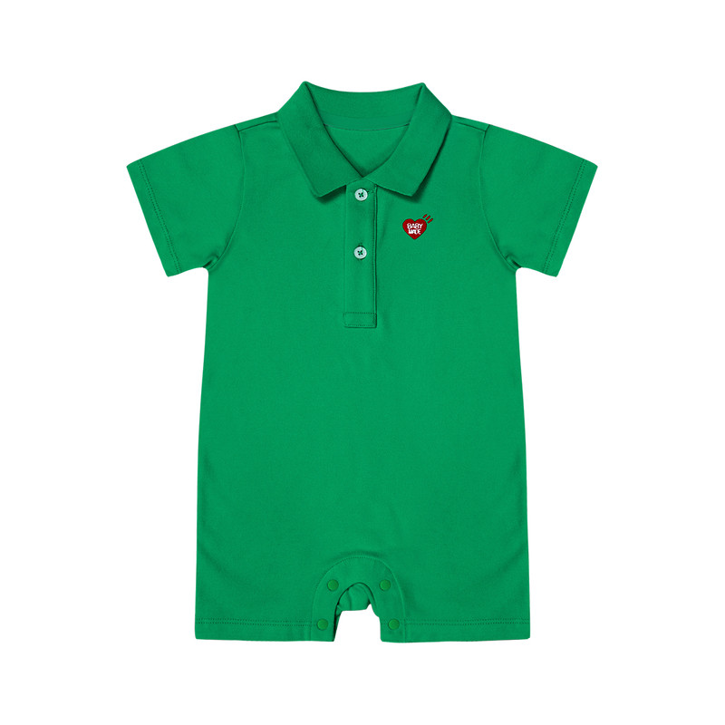 minizone婴儿连体衣夏季新款Polo衫宝宝短袖包屁衣透气爬服外出服