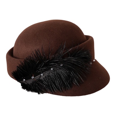 纯羊毛礼帽女宴会空姐礼帽名媛