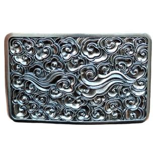 99纯银皮带扣貔貅瑞兽 祥云 鱼化龙青龙足银平滑扣头个性定做银饰