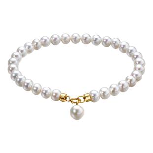 Meluxe美奈 极简弹簧扣淡水珍珠手链S925银手串送女友爱人礼物