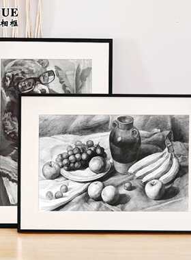 黑色铝合金素描画框装裱a4A3相框空框定制8k开绘画作品外框架挂墙