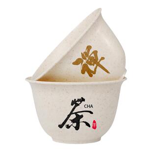 定制logo一次性茶杯稻壳60ml待客功夫茶小茶杯耐高温加厚水杯印字