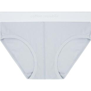 Cotton Republic/棉花共和国莫代尔宽腰边纯色斜纹女士三角内裤