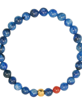 A天然蓝晶石红玛瑙925银手串手链